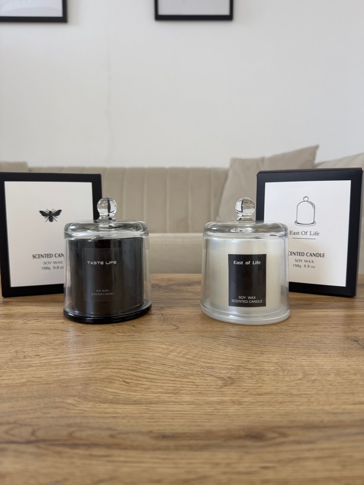 Eco Friendly Soy Wax Scented Candle White & Black Edition Aromatherapy Candle